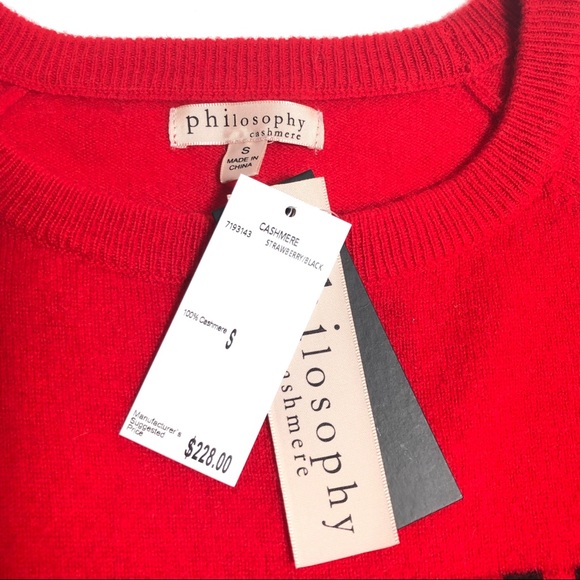 NEW! PHILOSOPHY Cashmere Sweater Red LOVE Graphics🌹Various sizes - Picture 5 of 11
